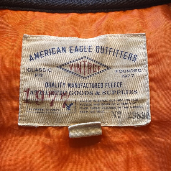 LAST MARKDOWN!! American Eagle Black Quilted Jacket with Orange Lining - Sz M - Picture 10 of 13